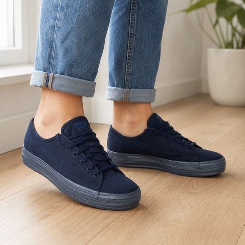 Keds navy canvas platform - canvas,