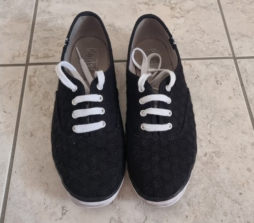 Women black embroidered keds - women's,