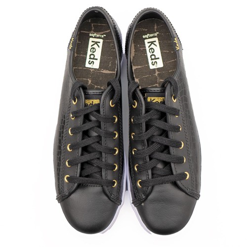 Black croc trainers - black, keds